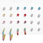 12 Piece Rainbow Set With ® Crystals 18K White Gold Plated Earring in 18K White Gold Plated