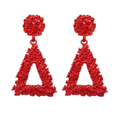 Red Resin Drop Earring 18K Gold Plated Earring in 18K Gold Plated ITALY Design