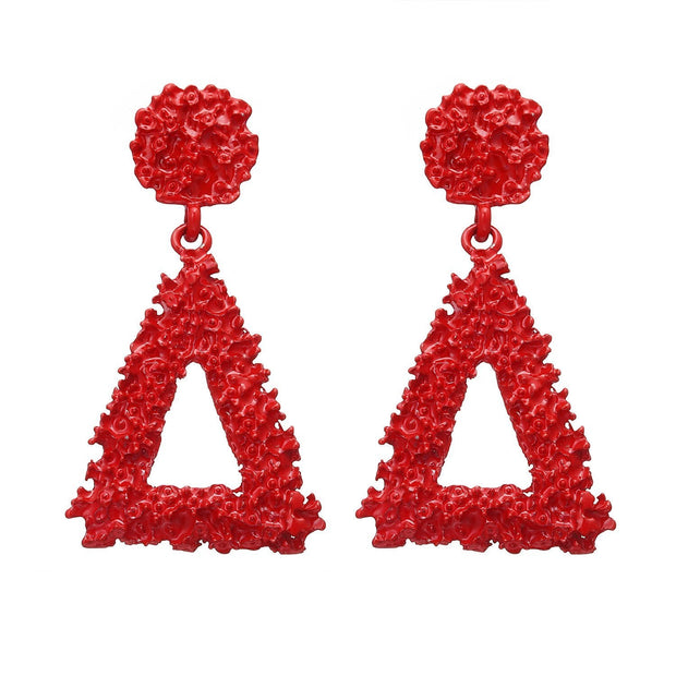 Red Resin Drop Earring 18K Gold Plated Earring in 18K Gold Plated ITALY Design