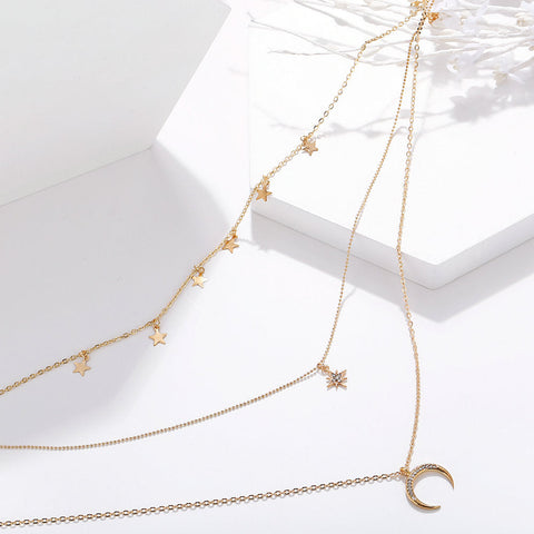 3 Piece Celestial Drop Necklace With ® Crystals 18K Gold Plated Necklace in 18K Gold Plated