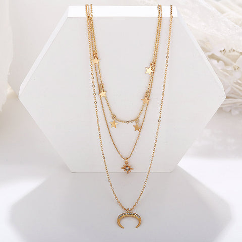 3 Piece Celestial Drop Necklace With ® Crystals 18K Gold Plated Necklace in 18K Gold Plated