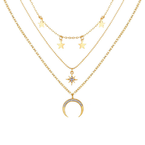 3 Piece Celestial Drop Necklace With ® Crystals 18K Gold Plated Necklace in 18K Gold Plated
