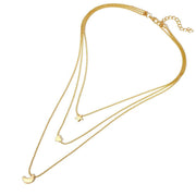 3 Piece Celestial Drop Necklace 18K Gold Plated Necklace in 18K Gold Plated ITALY Design
