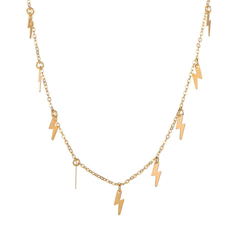 Lighting Bolt Necklace  18K Gold Plated Necklace in 18K Gold Plated ITALY Design