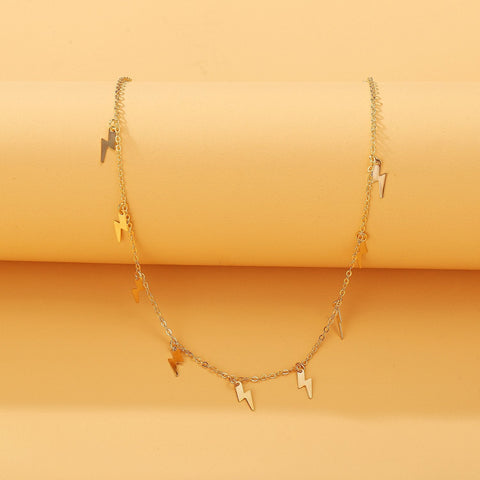 Lighting Bolt Necklace  18K Gold Plated Necklace in 18K Gold Plated ITALY Design