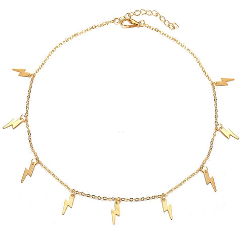 Lighting Bolt Necklace  18K Gold Plated Necklace in 18K Gold Plated ITALY Design