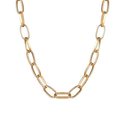 Link Chain Necklace 18K Gold Plated Necklace in 18K Gold Plated ITALY Design