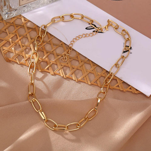 Link Chain Necklace 18K Gold Plated Necklace in 18K Gold Plated ITALY Design