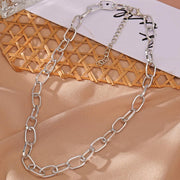 Link Chain Necklace 18K White Gold Plated Necklace in 18K White Gold Plated ITALY Design