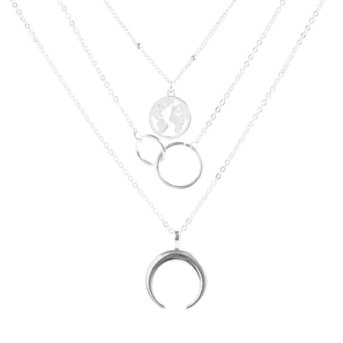 3 Piecce Globe Necklace 18K Gold Plated Necklace in 18K Gold Plated ITALY Design