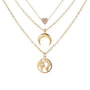 3 Piece Necklace 18K Gold Plated Necklace ITALY Design
