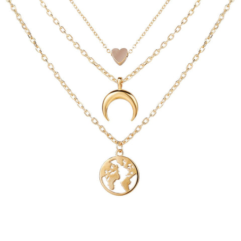 3 Piece Necklace 18K Gold Plated Necklace ITALY Design