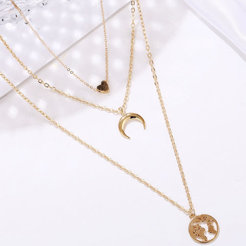 3 Piece Necklace 18K Gold Plated Necklace ITALY Design