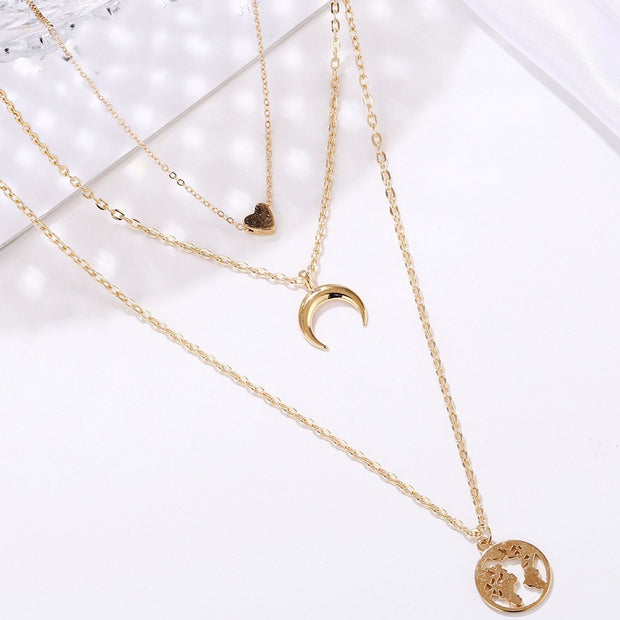 3 Piece Necklace 18K Gold Plated Necklace ITALY Design