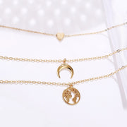3 Piece Necklace 18K Gold Plated Necklace ITALY Design