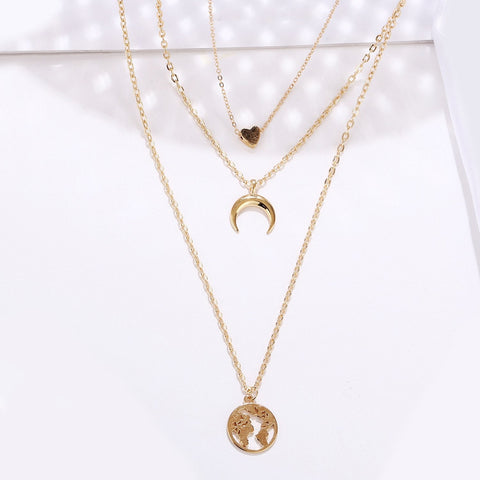 3 Piece Necklace 18K Gold Plated Necklace ITALY Design