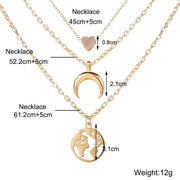 3 Piece Necklace 18K Gold Plated Necklace ITALY Design