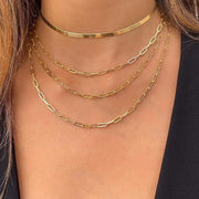 4 Piece Chain Link Set Necklace 18K Gold Plated Necklace ITALY Design