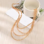 4 Piece Chain Link Set Necklace 18K Gold Plated Necklace ITALY Design