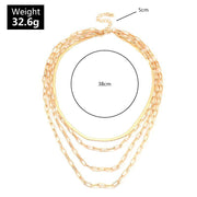 4 Piece Chain Link Set Necklace 18K Gold Plated Necklace ITALY Design