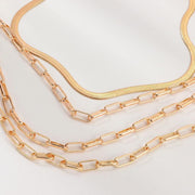 4 Piece Chain Link Set Necklace 18K Gold Plated Necklace ITALY Design