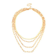 4 Piece Chain Link Set Necklace 18K Gold Plated Necklace ITALY Design