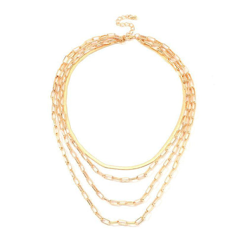 4 Piece Chain Link Set Necklace 18K Gold Plated Necklace ITALY Design