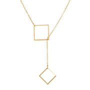Geometric Sqaure Necklace 18K Gold Plated Necklace ITALY Design