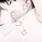 Geometric Sqaure Necklace 18K Gold Plated Necklace ITALY Design