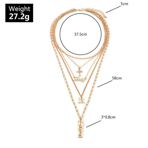 4 Piece Baby Cross Necklace 18K Gold Plated Necklace in 18K Gold Plated ITALY Design