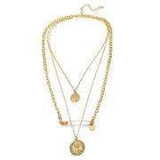 3 Piece Coin and Pin 18K Gold Plated Necklace in 18K Gold Plated ITALY Design
