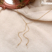 Double Pearl Lariant 18K Gold Plated Necklace in 18K Gold Plated ITALY Design
