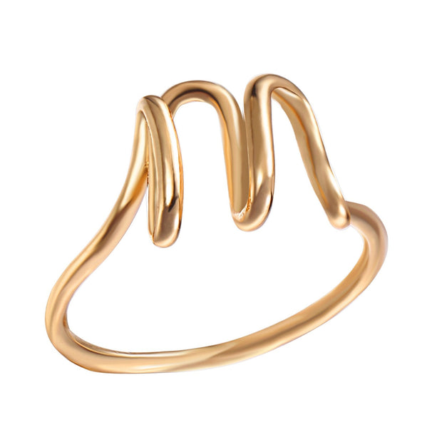 Initial Monogram Ring 18K Gold Plated available A-Z ITALY Design