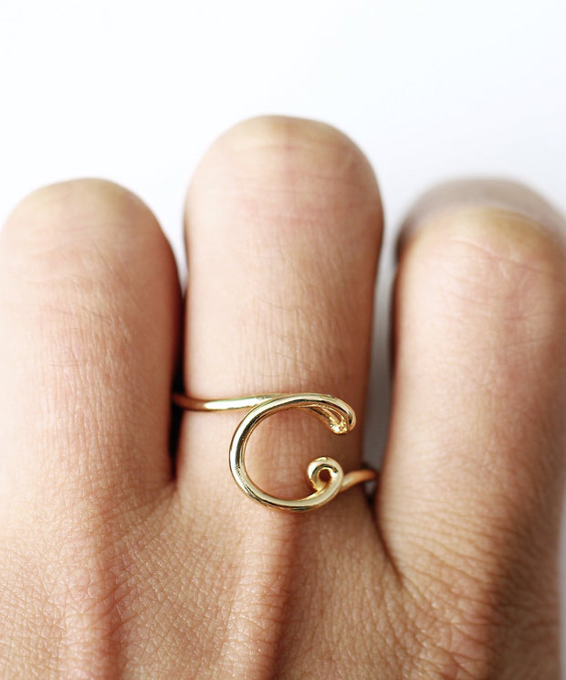 Initial Monogram Ring 18K Gold Plated available A-Z ITALY Design