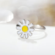 3 Piece Daisy Flower Jewelry Set 18K White Gold Plated Set in 18K White Gold Plated ITALY Design