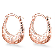 Filigree Leverback French Lock Earringin 18K Rose Gold Plated, Earring, ALILY , ALILY   jewelryjewelry deals, swarovski crystal jewelry, groupon jewelry,, jewelry for mom, 