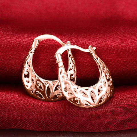Filigree Leverback French Lock Earringin 18K Rose Gold Plated, Earring, ALILY , ALILY   jewelryjewelry deals, swarovski crystal jewelry, groupon jewelry,, jewelry for mom, 