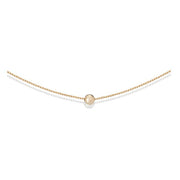 Sleek Sphere Circular Minimalist Pendant Necklace in 14K Gold Plating