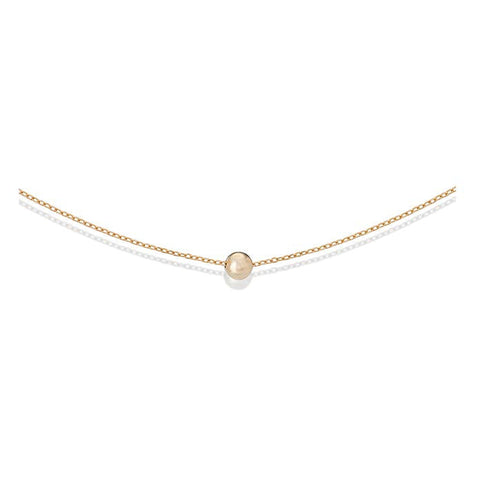 Sleek Sphere Circular Minimalist Pendant Necklace in 14K Gold Plating