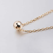 Sleek Sphere Circular Minimalist Pendant Necklace in 14K Gold Plating