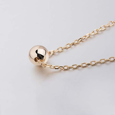 Sleek Sphere Circular Minimalist Pendant Necklace in 14K Gold Plating