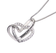 "I Love you Forever and Always" Heart Necklace Embellished with Swarovski Crystals in 18K White Gold Plated, Necklace, ALILY , ALILY   jewelryjewelry deals, swarovski crystal jewelry, groupon jewelry,, jewelry for mom, 