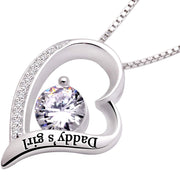 "Daddys Girl" Heart Necklace Embellished with Swarovski Crystals in 18K White Gold Plated, Necklace, ALILY , ALILY   jewelryjewelry deals, swarovski crystal jewelry, groupon jewelry,, jewelry for mom, 