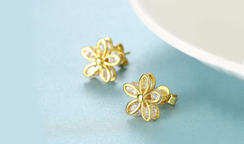 14K Gold Plated White Sapphire Pav&