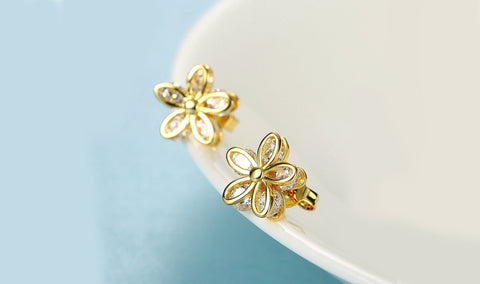 14K Gold Plated White Sapphire Pav&