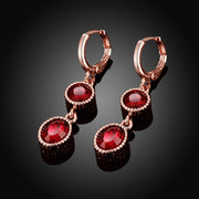 Duo Red Swarovski Elements Drop in 14K Rose Gold, Earring, ALILY , ALILY   jewelryjewelry deals, swarovski crystal jewelry, groupon jewelry,, jewelry for mom, 