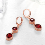 Duo Red Swarovski Elements Drop in 14K Rose Gold, Earring, ALILY , ALILY   jewelryjewelry deals, swarovski crystal jewelry, groupon jewelry,, jewelry for mom, 