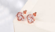 14K Gold Plating  Elements Twisted 3-Stone Stud Earrings- Options Available