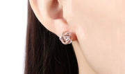 14K Gold Plating  Elements Twisted 3-Stone Stud Earrings- Options Available