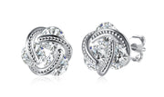 14K Gold Plating  Elements Twisted 3-Stone Stud Earrings- Options Available
